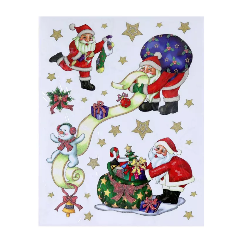 Stickers de Noël pour fenêtre Joyeux Papa Noël