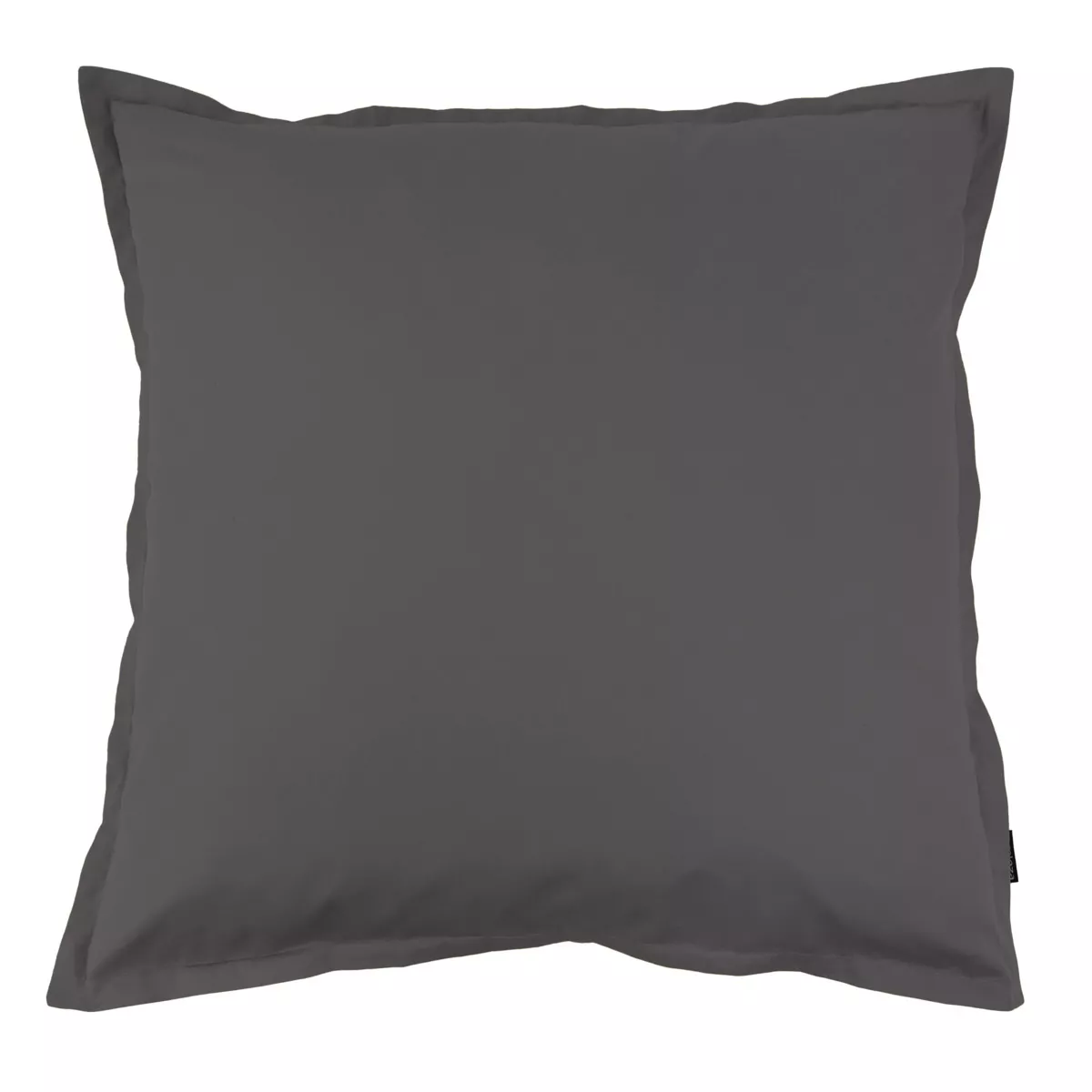 Taie d'oreiller carrée percale de coton (80 x 80 cm) Cali Gris anthracite