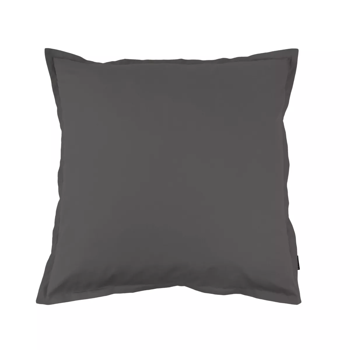 Funda de almohada cuadrada de percal de algodón (65 cm) Cali Gris antracita