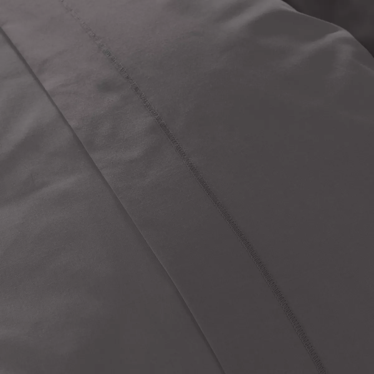 Taie d'oreiller rectangulaire percale de coton (50 x 70 cm) Cali Gris anthracite