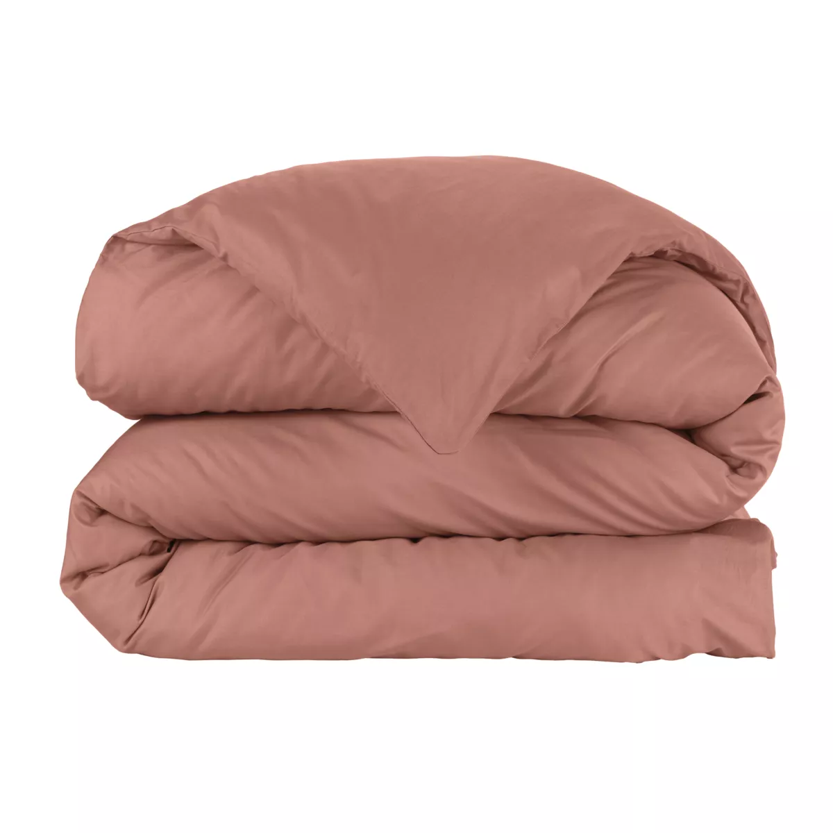 Housse de couette percale de coton (260 x 240 cm) Cali Bois de rose