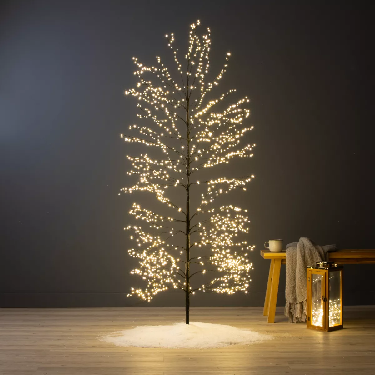 1 Micro LED ARBRE LUM extŽrieur dia70.00-H180.00cm-1755L noir/blanc chaud