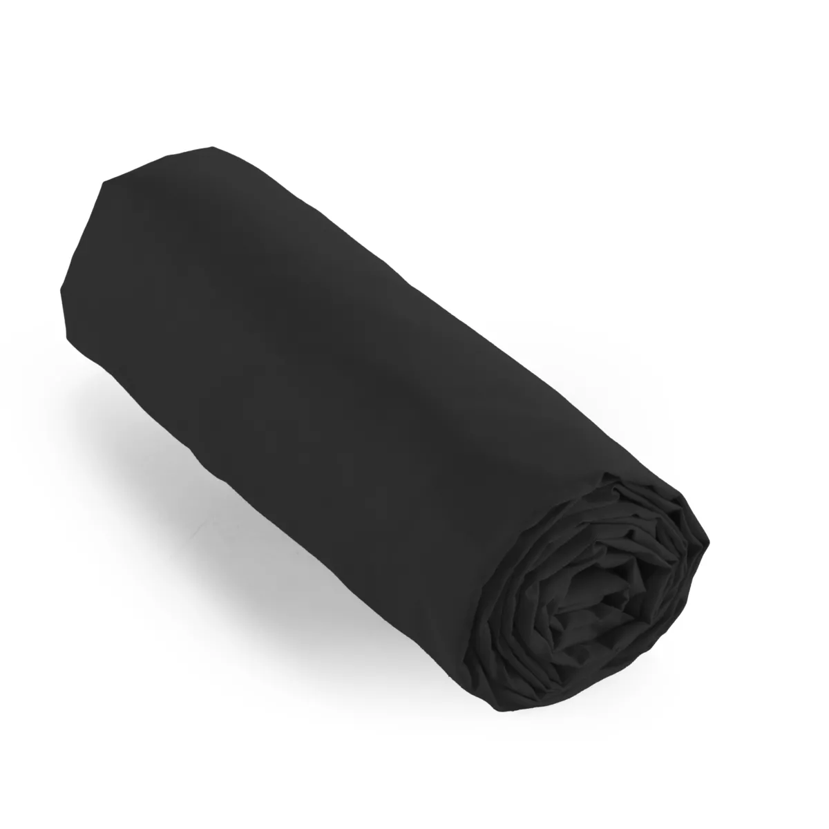 Drap housse percale de coton (90 x 200 cm) Cali Noir