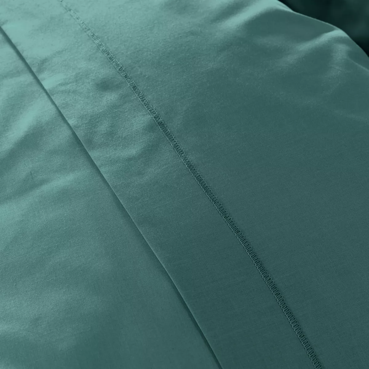 Drap housse percale de coton (160 x 200 cm) Cali Bleu canard