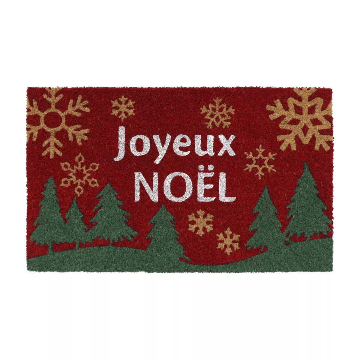 Paillasson de Noël coco (45 x 75 cm) Joyeux Noël Rouge et vert