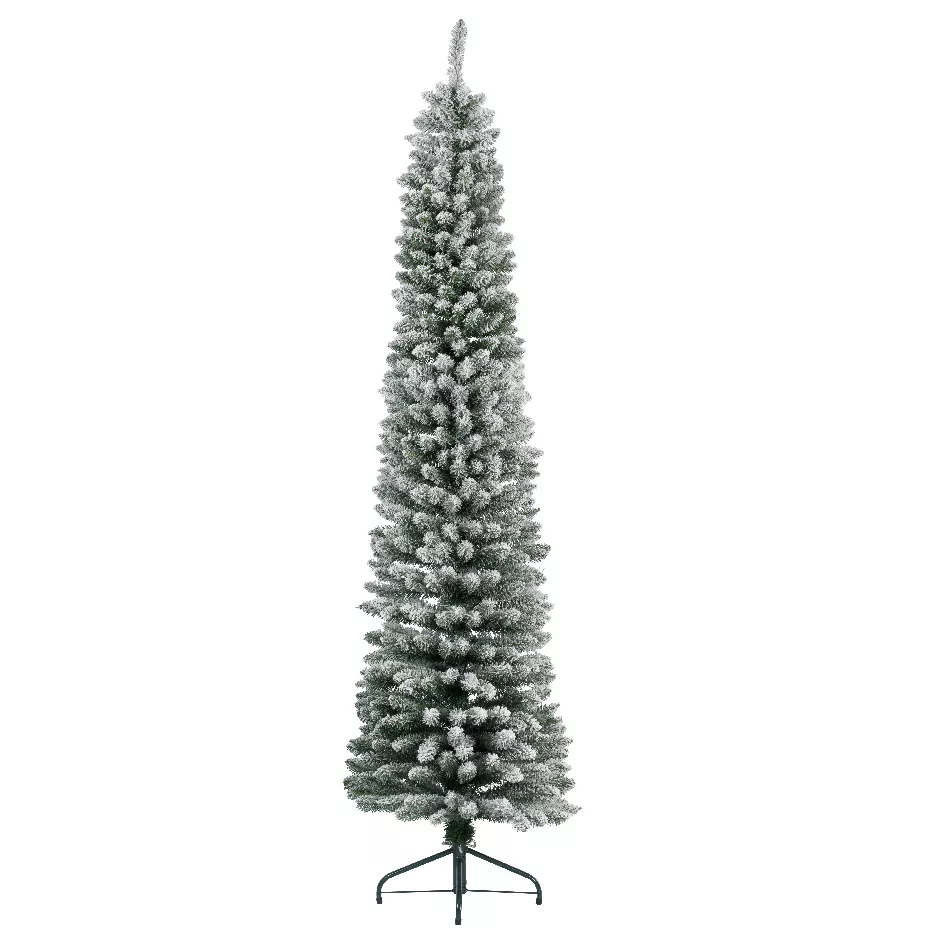 Kunstkerstboom Narrow H150 cm besneeuwd groen