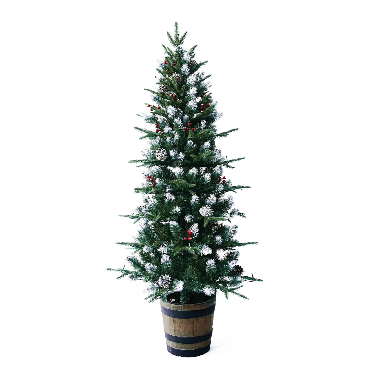 Sapin de Noël artificiel lumineux et décoré H150 cm Tallinn Vert sapin