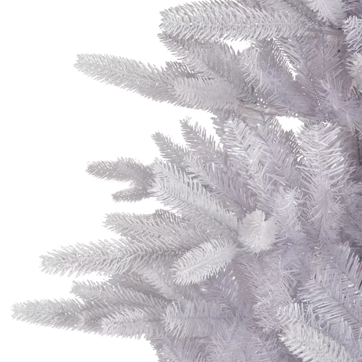 Albero di Natale artificiale H240 cm Odense Bianco iridescente e glitterato