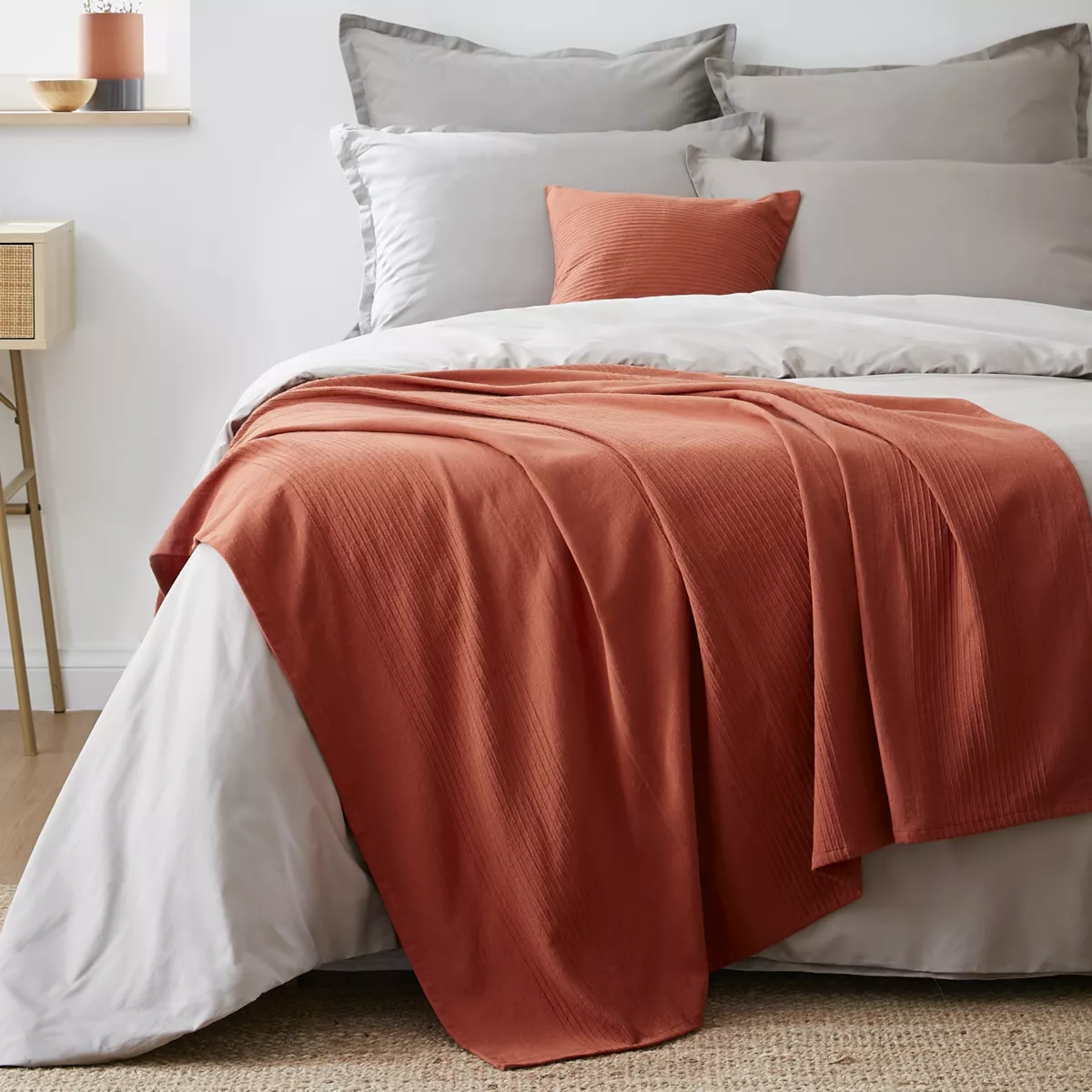 Runner letto cotone (130 x 160 cm) Léa Terracotta