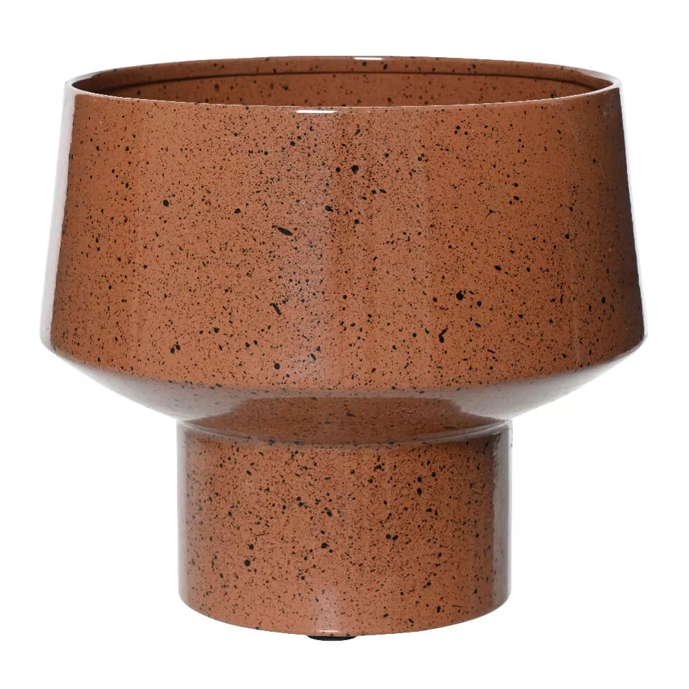 Blumentopf Metall (H20 cm) Terrazzo Braun