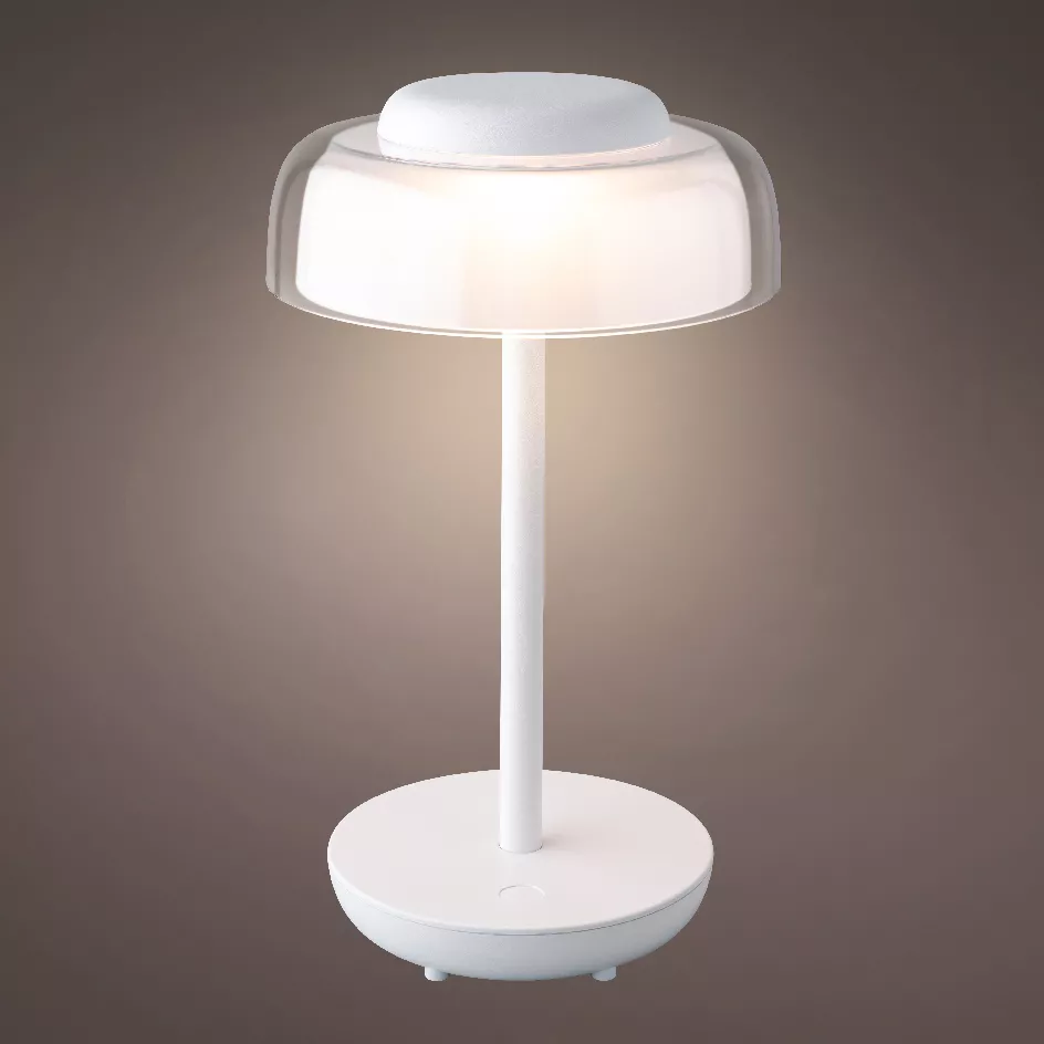 1 LED lampe de table rechargeable extŽrieur dia18-H28cm-18L blanc/blanc chaud