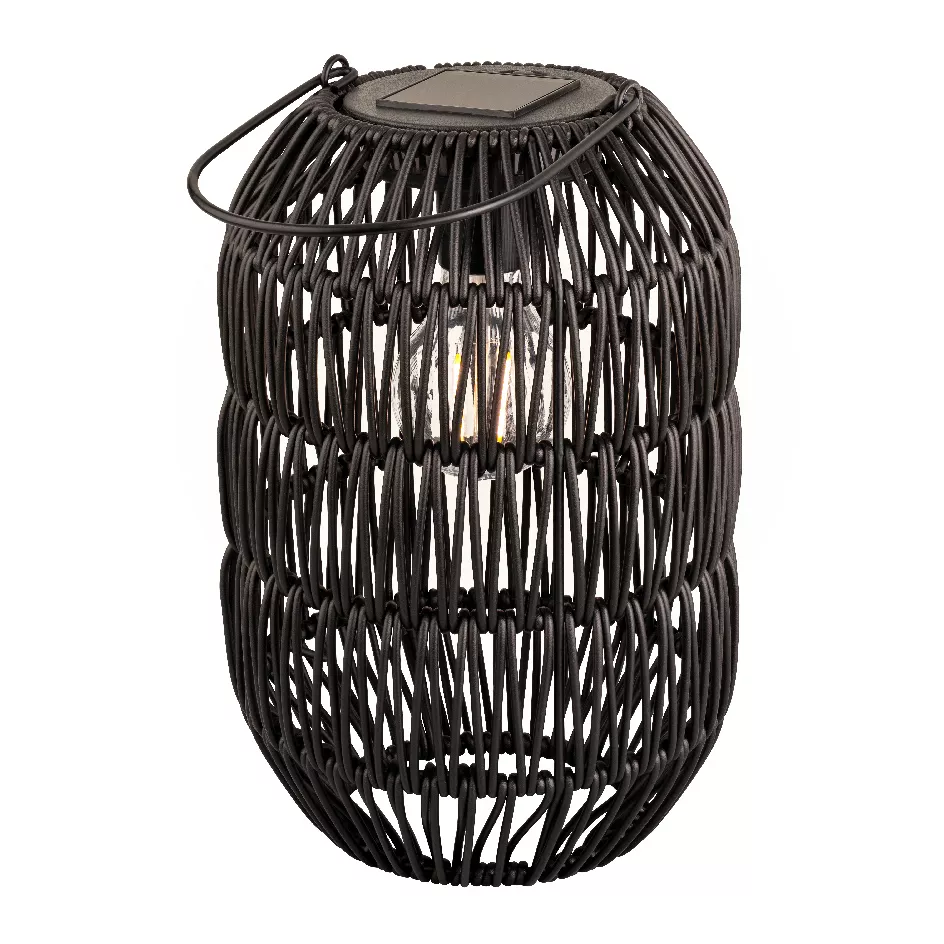 Lanterna da giardino solare LED (H24,5 cm) Toscane Nero