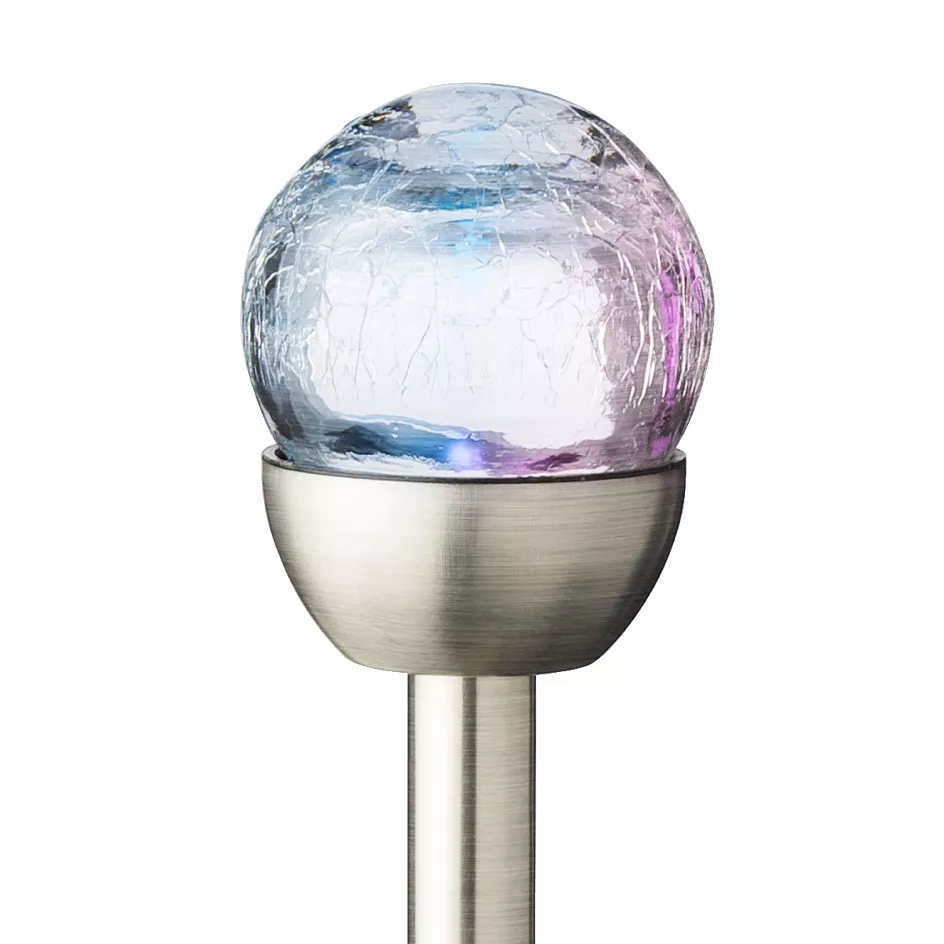 Lotto di 6 paletti da giardino solari Vetro effetto screpolato - Multicolore