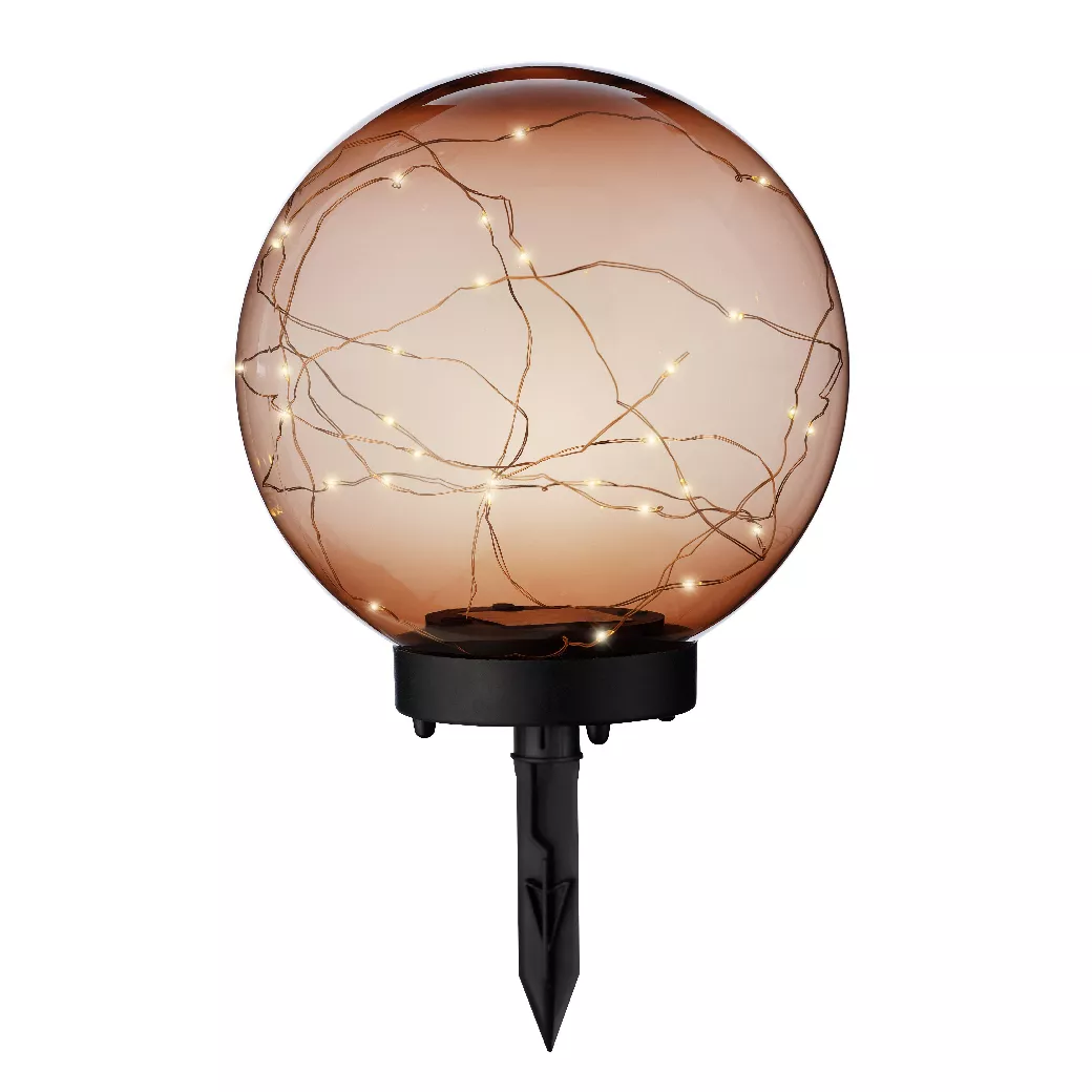 Paletto da giardino solare Crystal 30 LED Arancione
