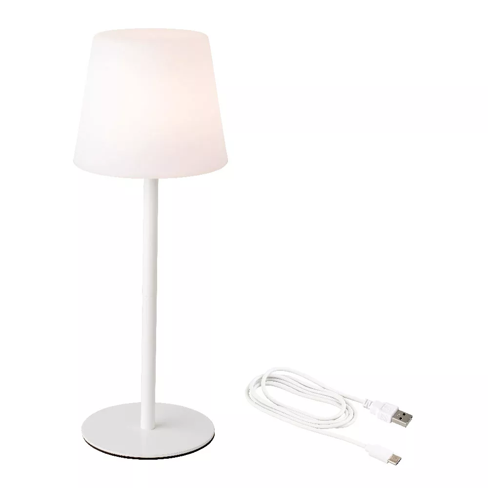 Tischleuchte drahtlos (H40 cm) Manhattan - Weiß