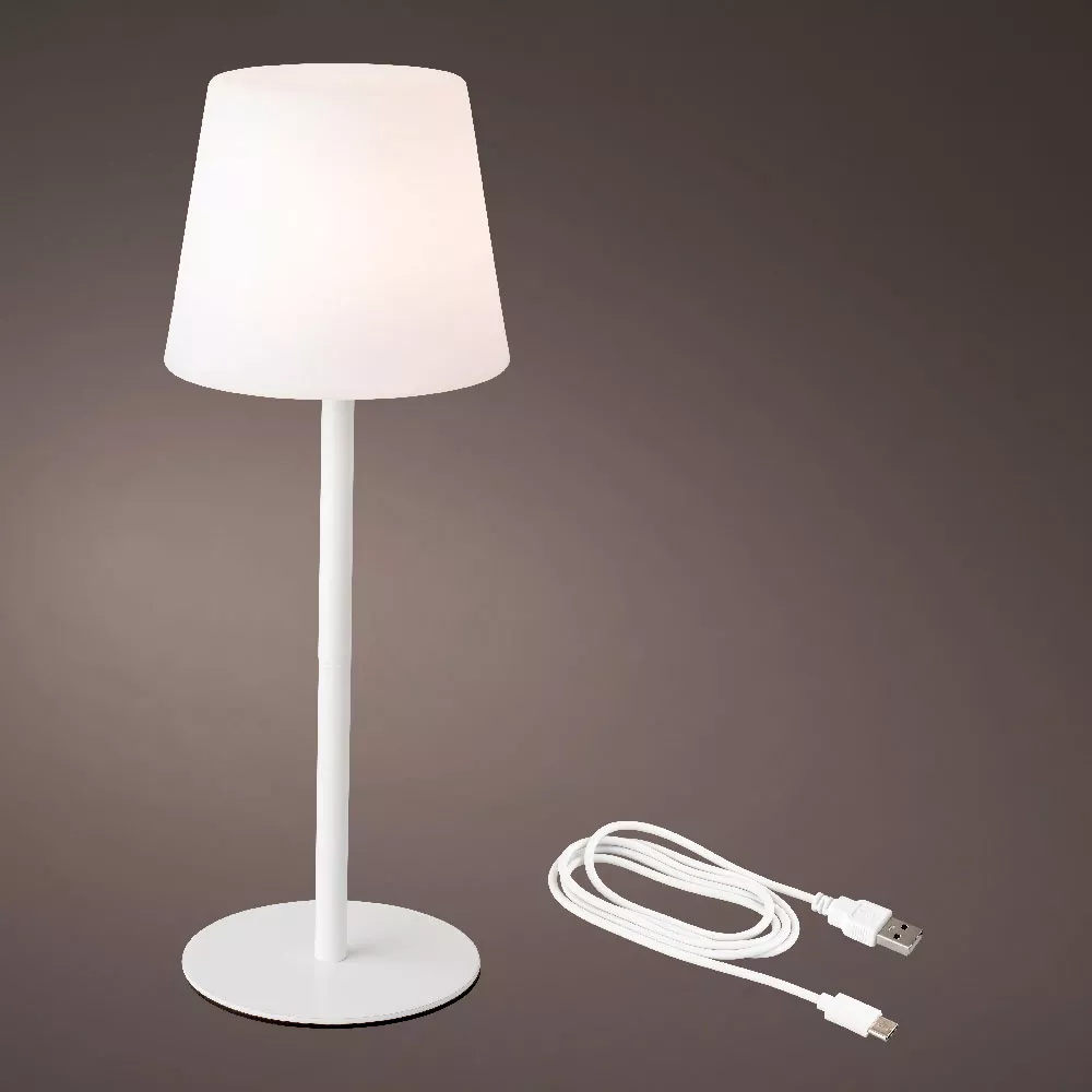 Tischleuchte drahtlos (H40 cm) Manhattan - Weiß