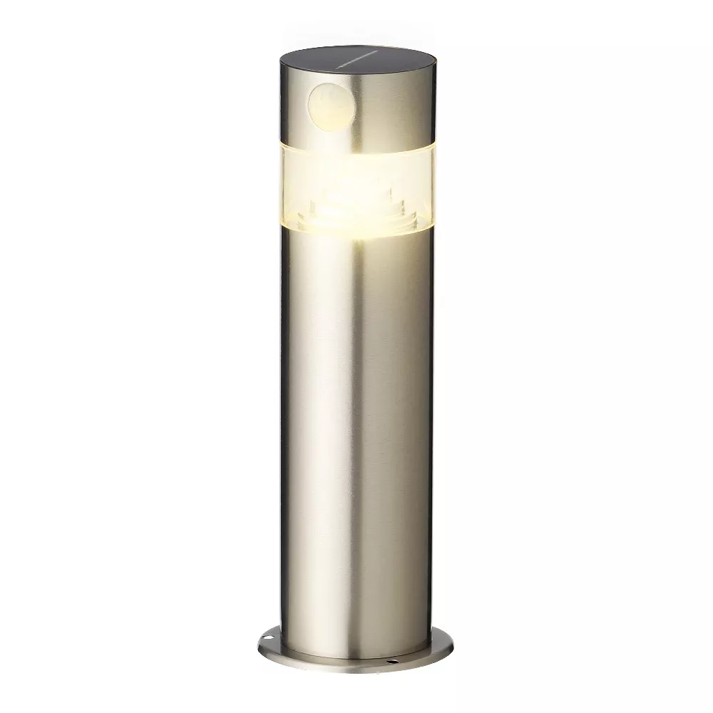 Paletto da giardino solare 8 LED 150 lumen (H30 cm) Premium Argento