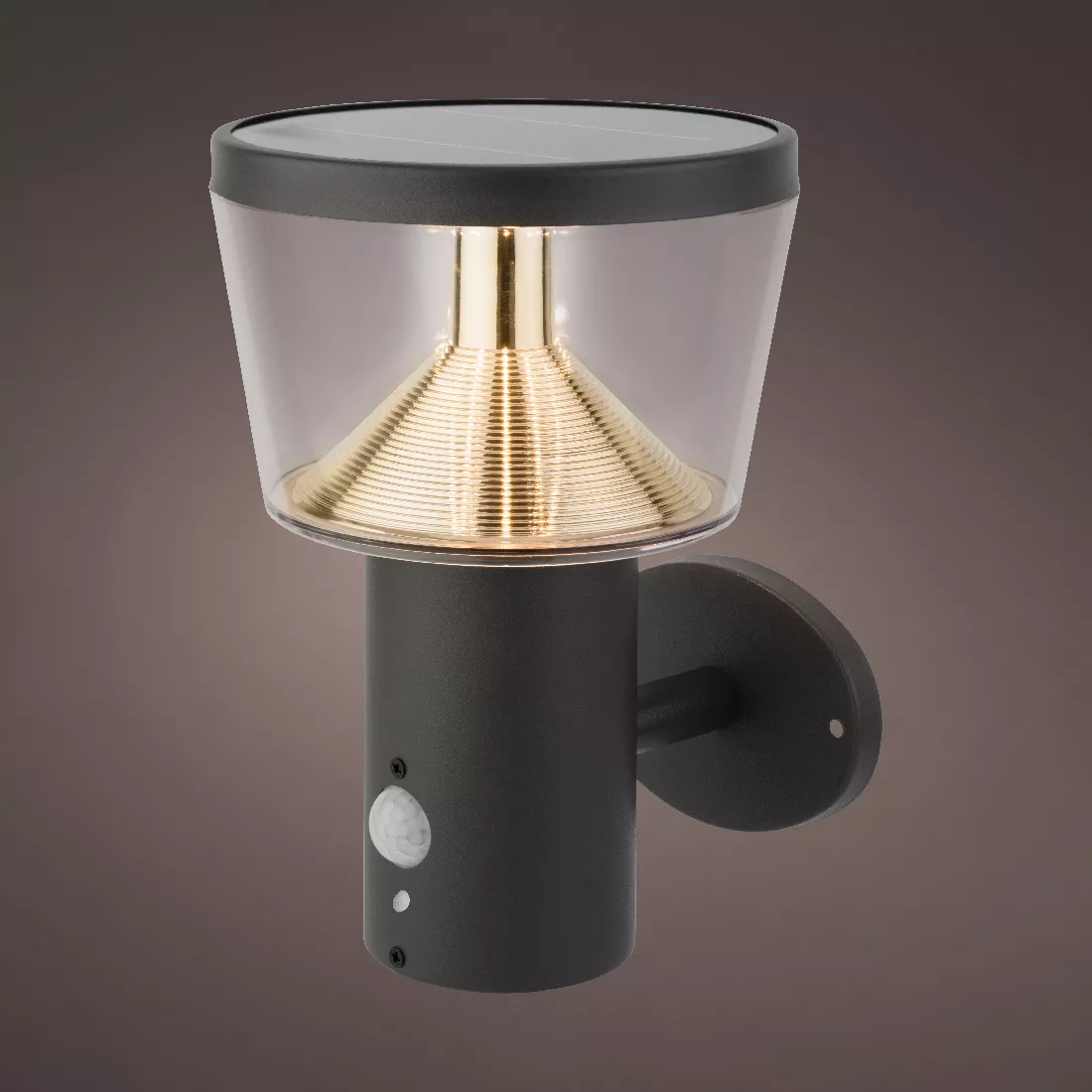 Paletto solare da giardino da parete 40 LED 600 lumen (H23 cm) Orion Grigio antracite