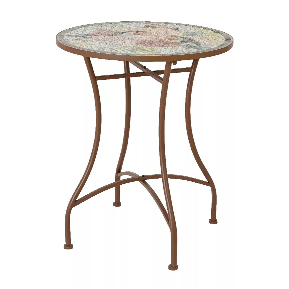 Tavolo bistrot rotondo in mosaico Aberdeen Marrone