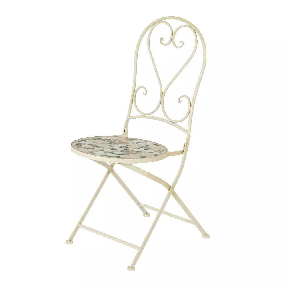1 Geneva chaise de bistrot mosaique L39.00-W50.00-H93.00cm cream