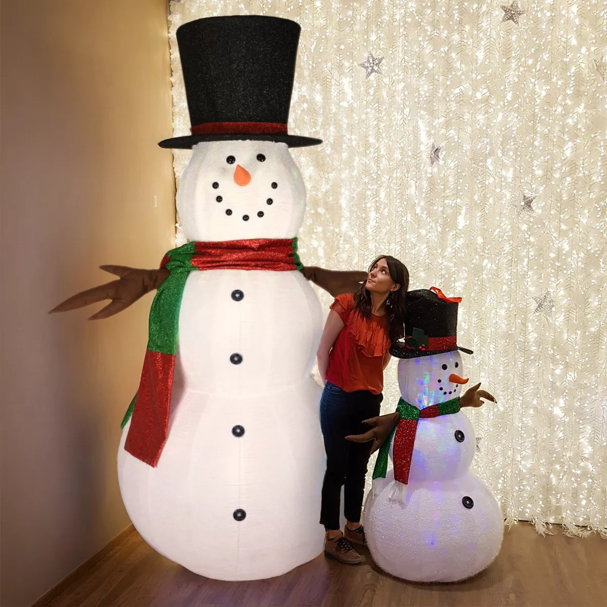 Verlichte sneeuwpop Giant Snowman Veelkleurig 2 LED 1