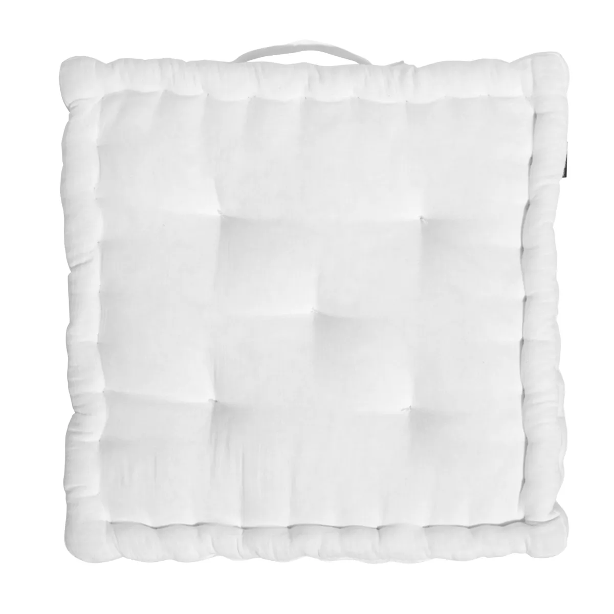 Cuscino da pavimento in garza di cotone (50 x 50 cm) Gaia Bianco chantilly