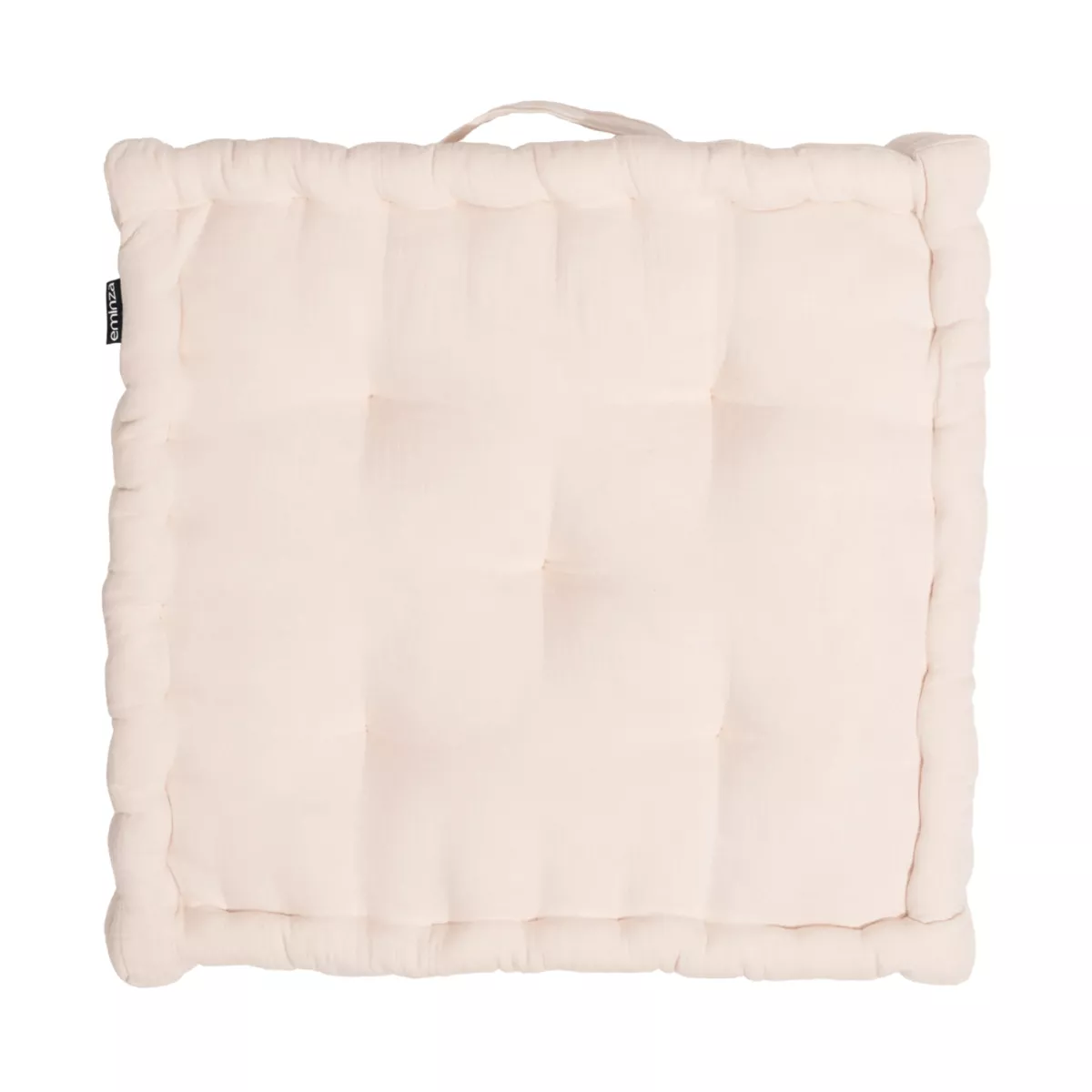 Coussin de sol gaze de coton (50 x 50 cm) Gaïa Rose poudré