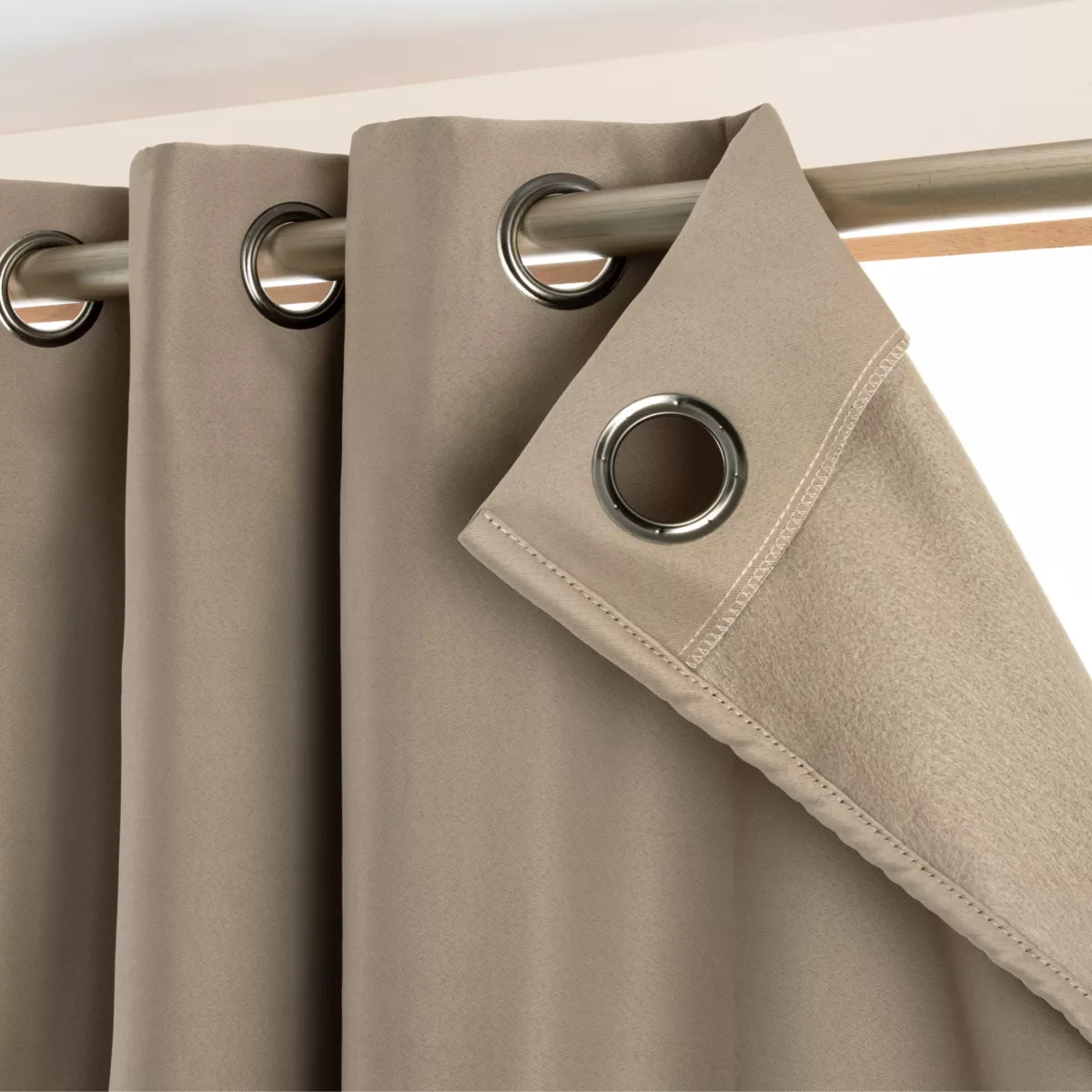 Rideau obscurcissant thermique (140 x 280 cm) Calore Taupe