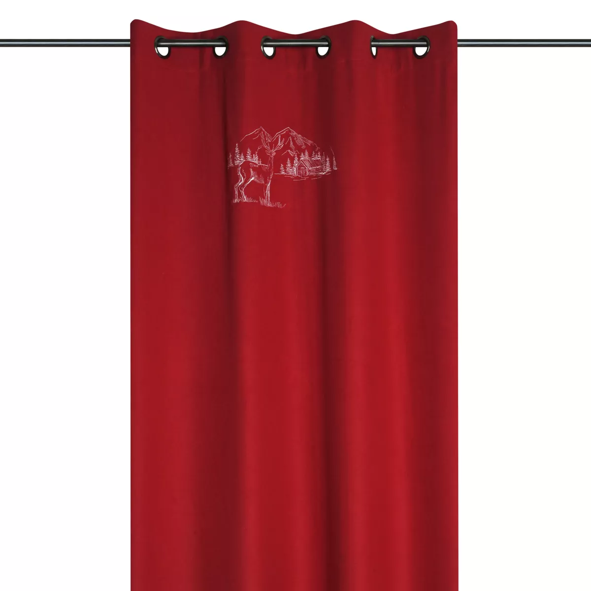 Rideau effet laine (135 x 260 cm) Planay Rouge
