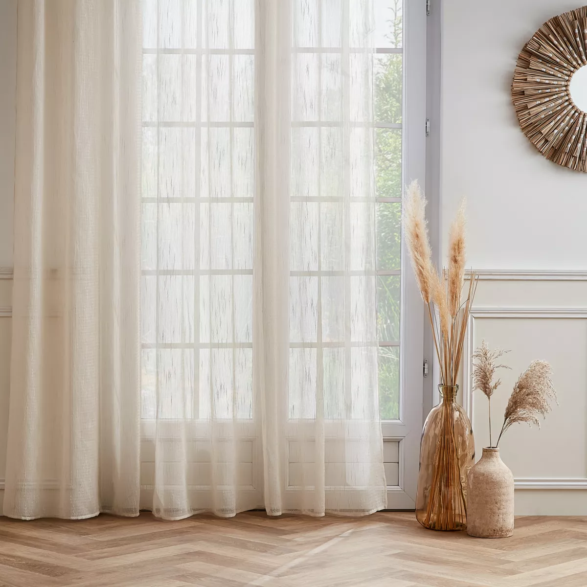 Visillo con cinta fruncida (280 x 240 cm) Raphaël Beige