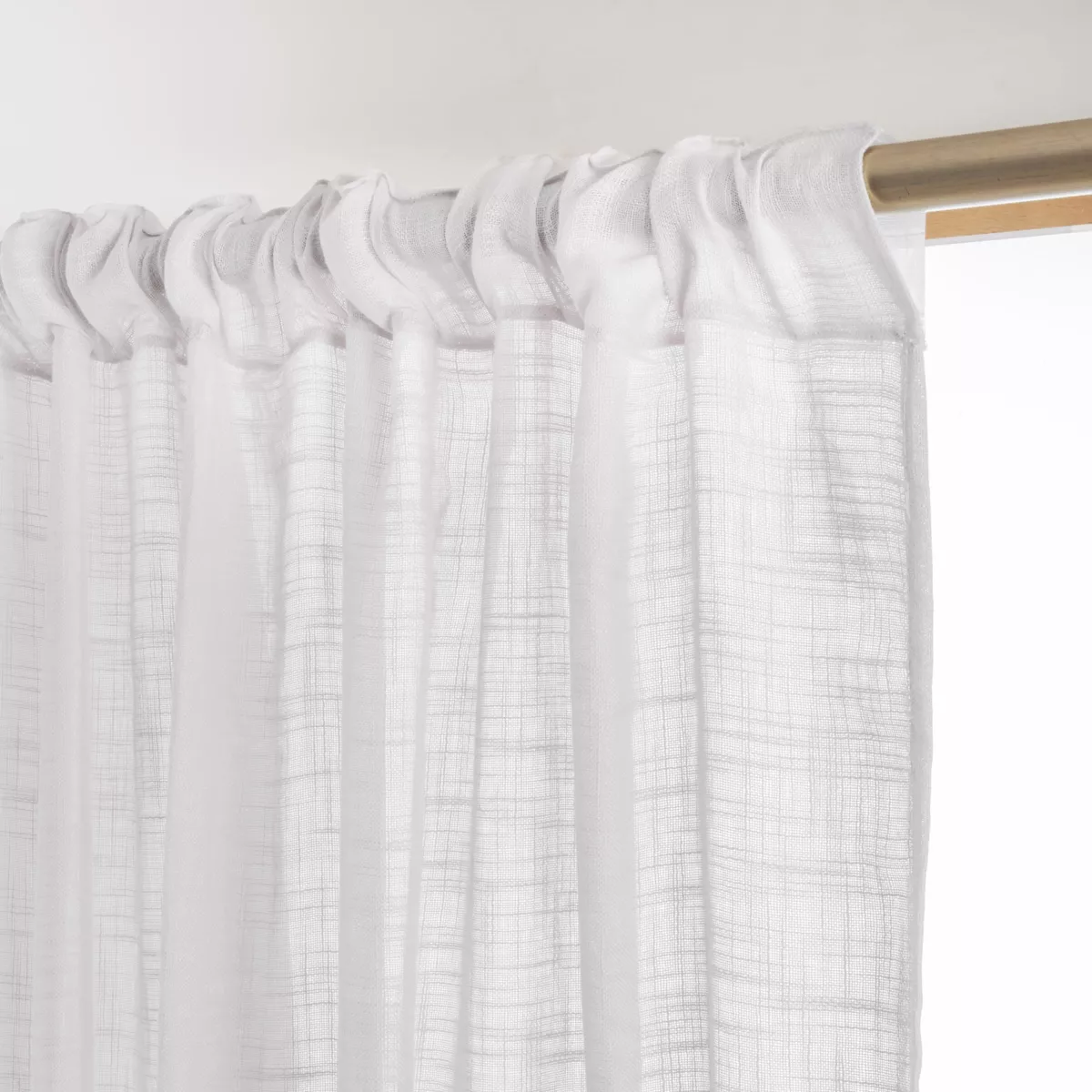 Gardine Leinen-Optik mit Kräuselband (280 x 240 cm) Robin Weiß