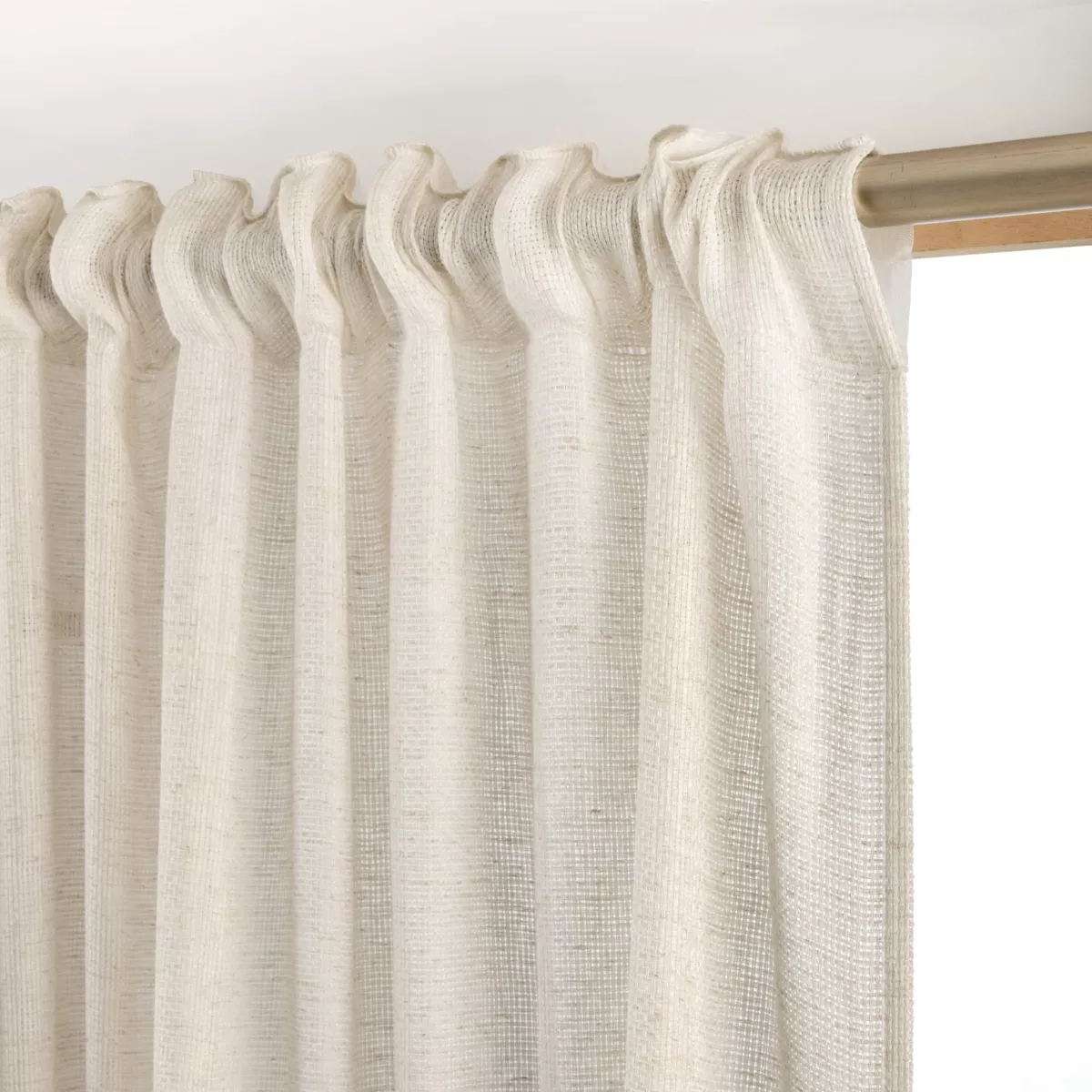 Gardine Leinen-Optik mit Kräuselband (140 x 240 cm) Luca Beige