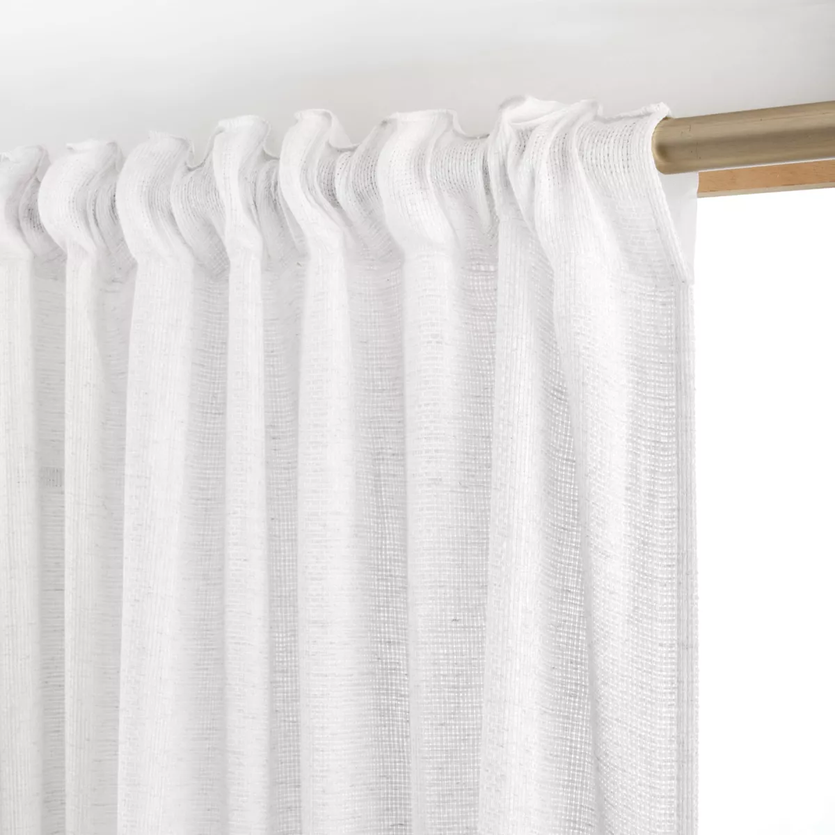 Voilage galon fronceur effet lin (140 x 240 cm) Luca Blanc