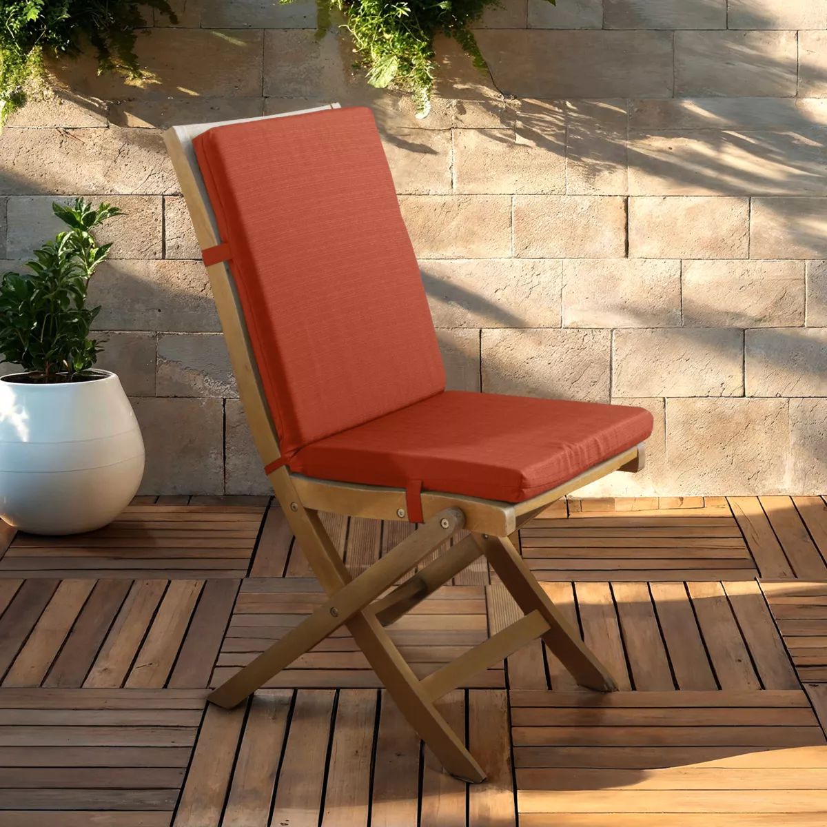 Cojín de silla exterior con respaldo (90 x 40 cm) Sunset Terracota