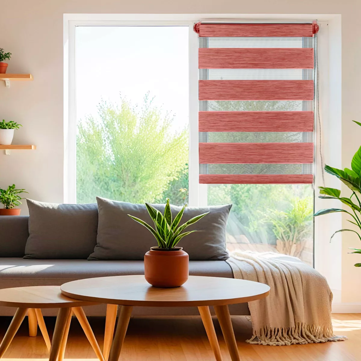 Doppelrollo Tag & Nacht (90 x H180 cm) Terrakotta 1