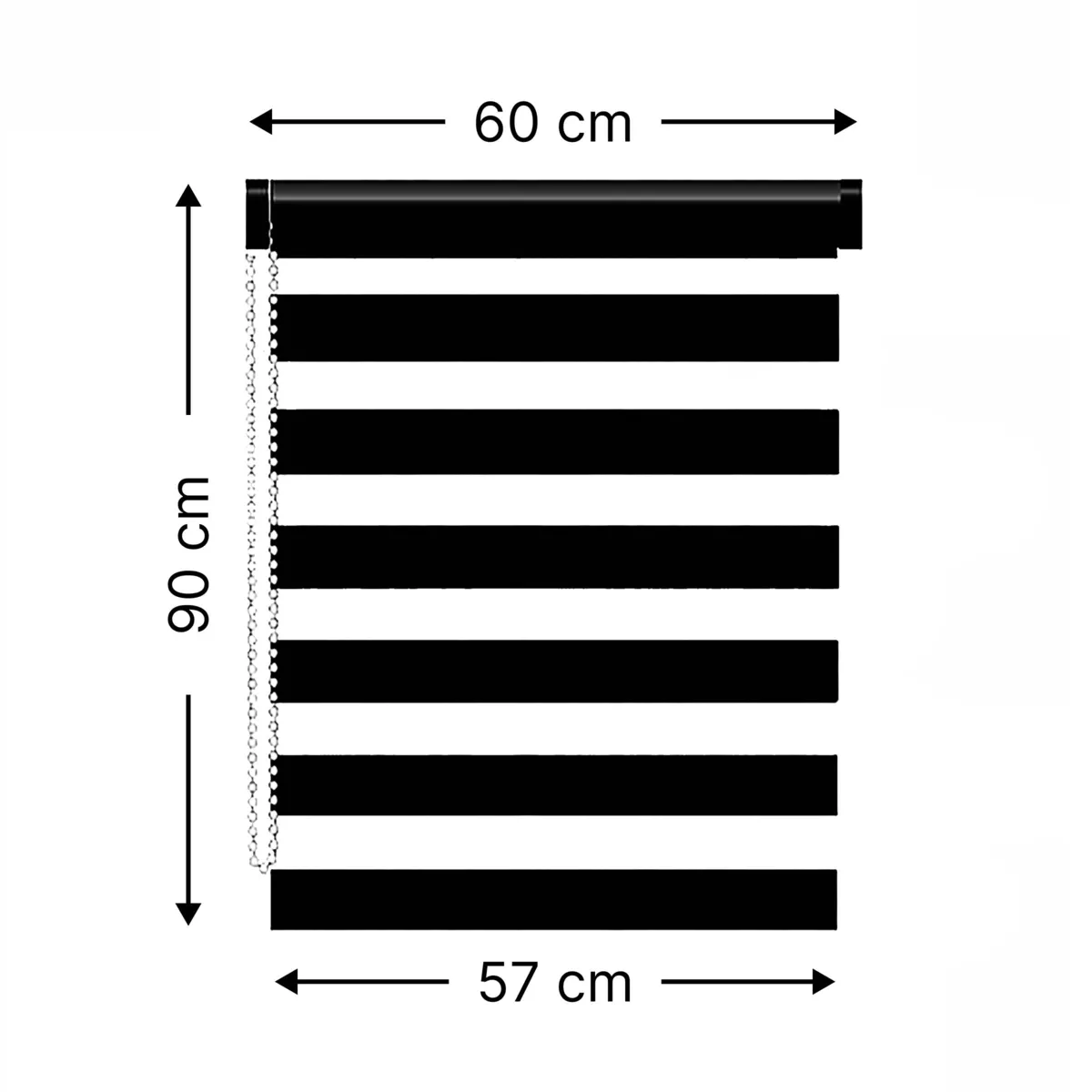 Estor enrollable  (60 x alto 90 cm) Día / Noche Beige veteado