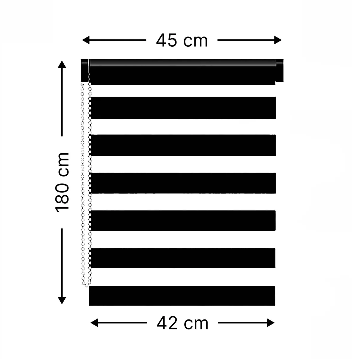 Estor para enrollar (ancho 45 cm x altura 180 cm) Noche/Día Blanco