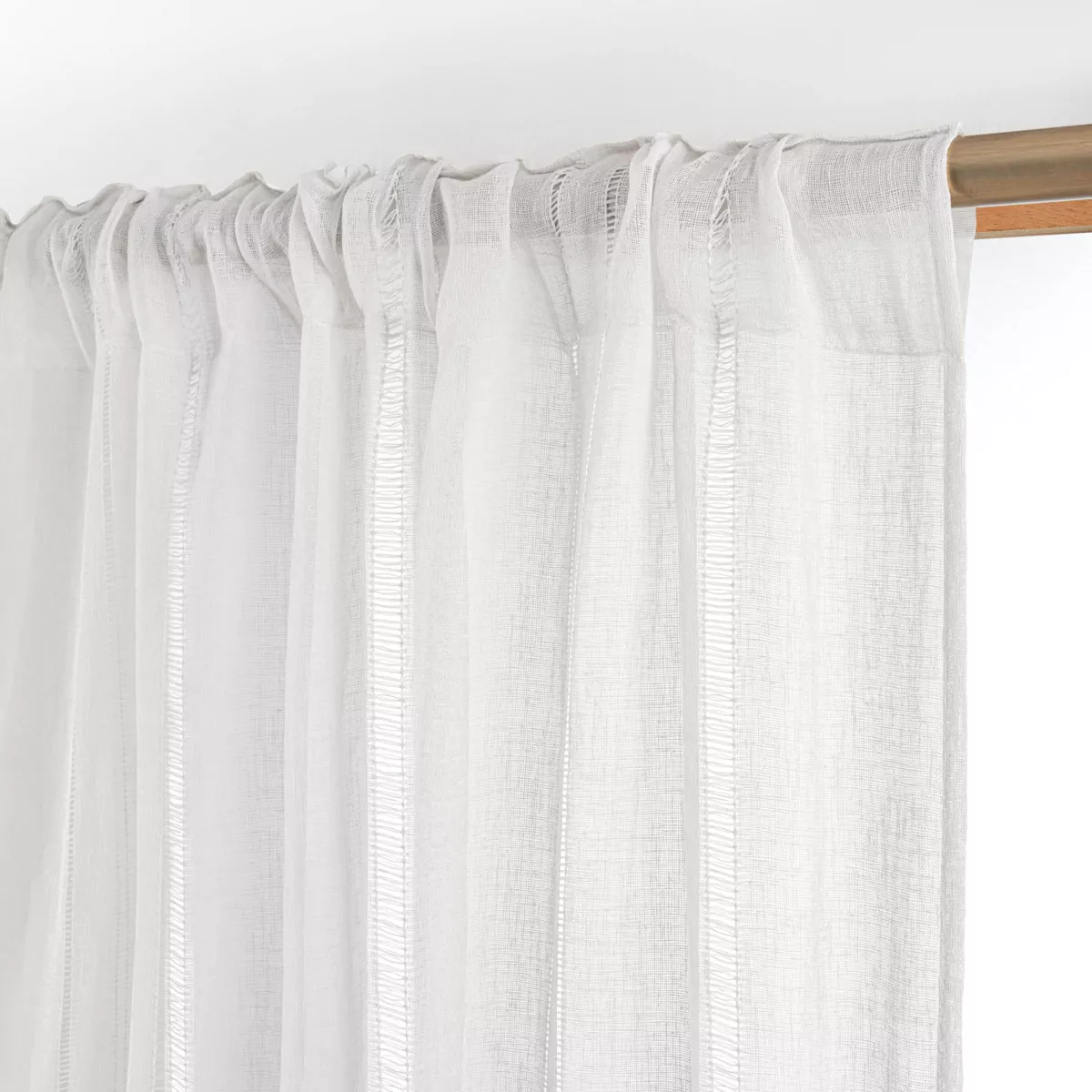 Visillo con cinta fruncida (140 x 240 cm) Leontina Blanco