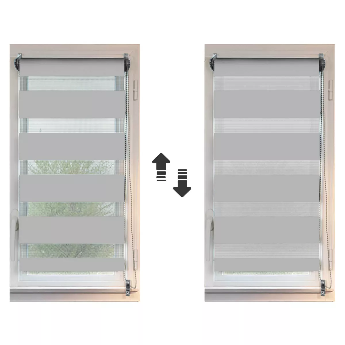 Store enrouleur Jour / Nuit (45 x 180 cm) Gris clair