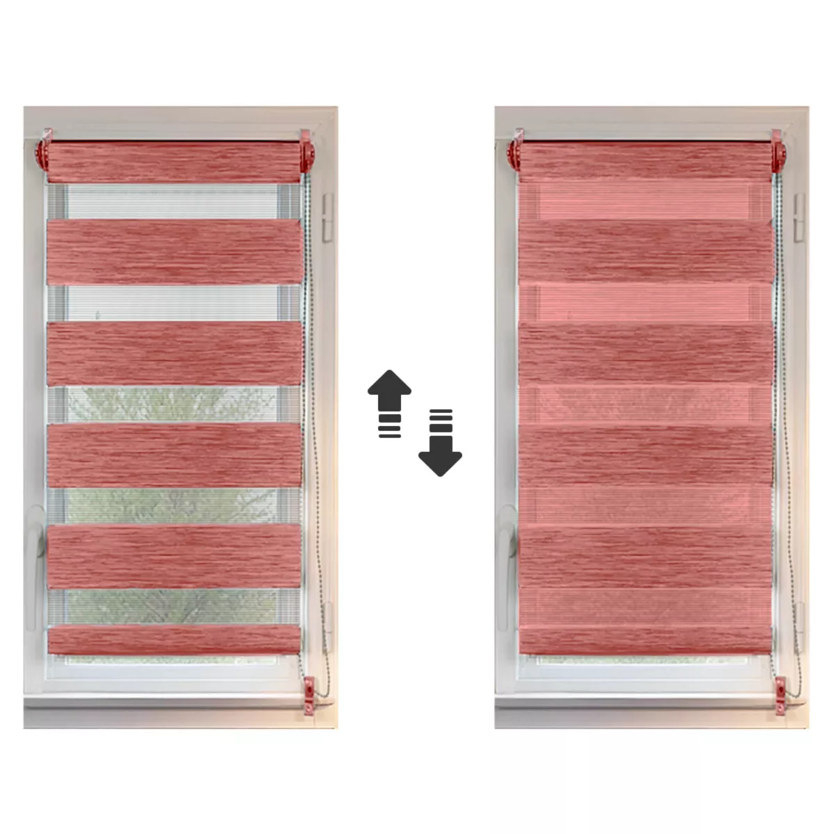 Doppelrollo Tag & Nacht (90 x H180 cm) Terrakotta