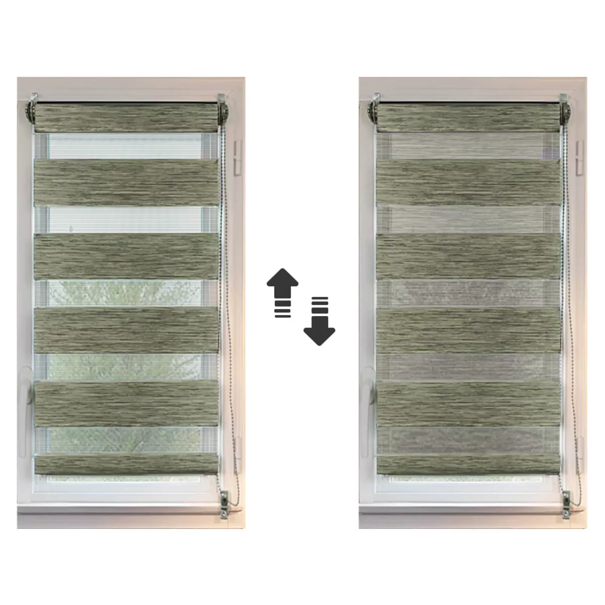 Store enrouleur Jour / Nuit (75 x 180 cm) Vert chiné