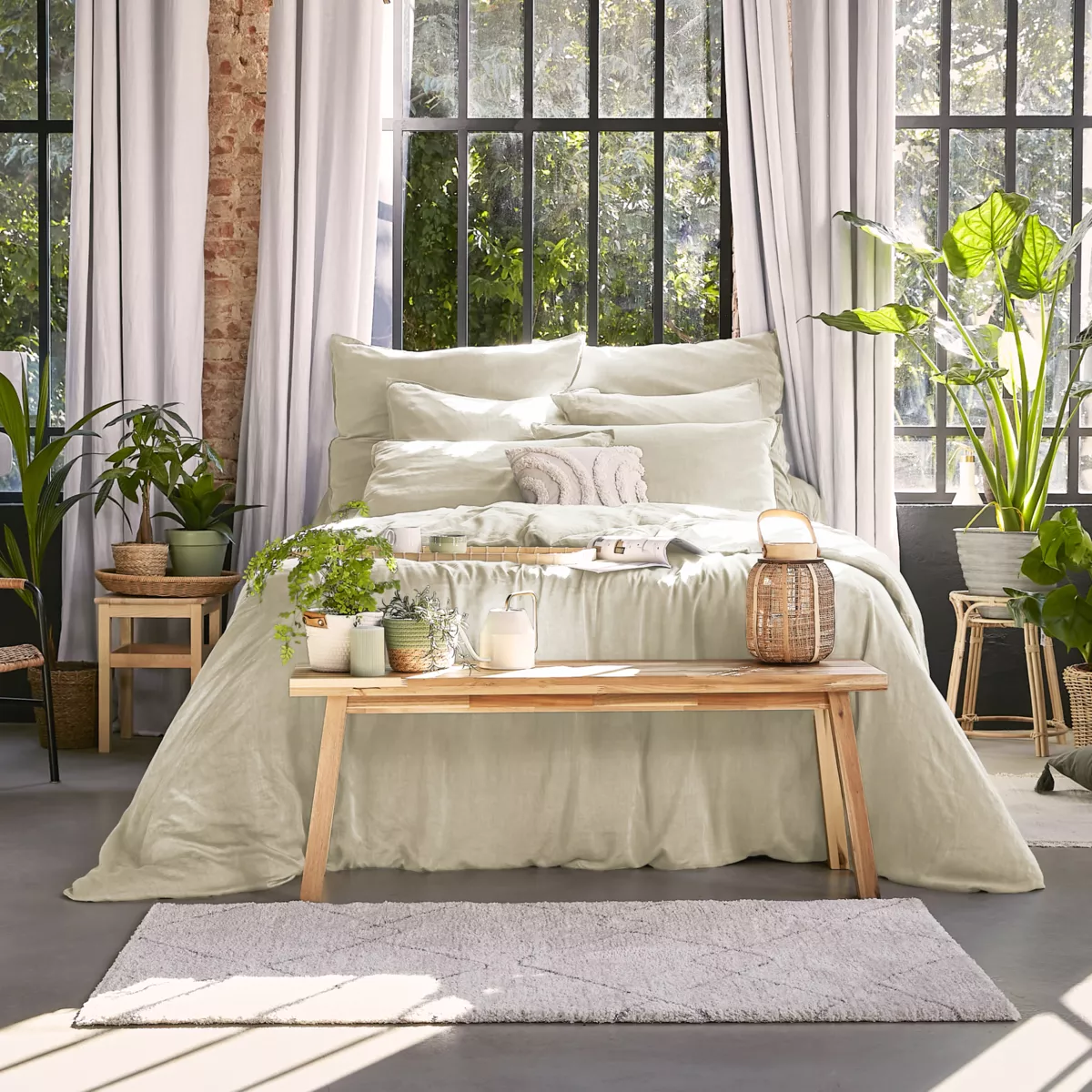 Housse de couette lyocell Tencel™ lavé (240 x 220 cm) Olivia Beige pampa