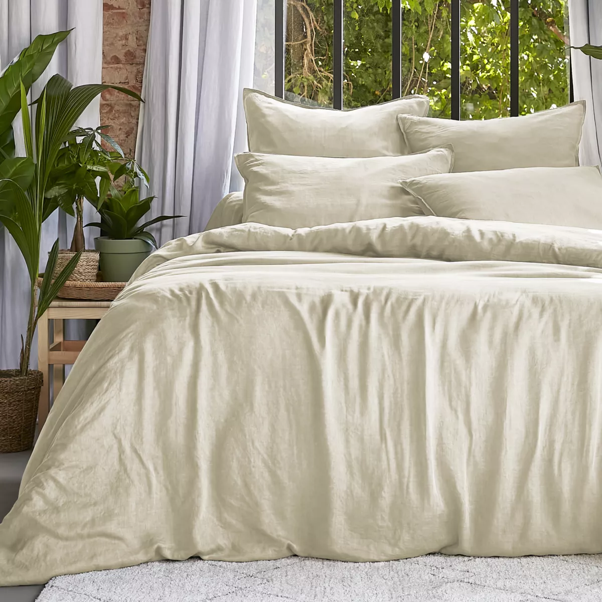 Funda nórdica lyocell Tencel™ lavado (260 x 240 cm) Olivia Beige pampa