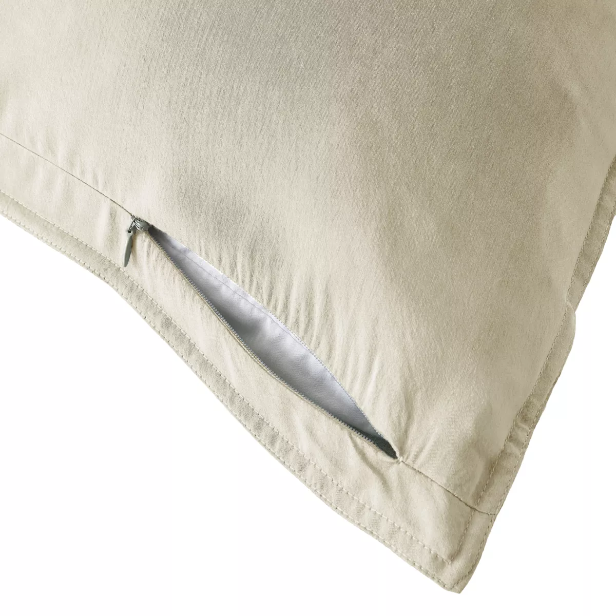 Taie d'oreiller rectangulaire lyocell Tencel™ lavé (50 x 80 cm) Olivia Beige pampa