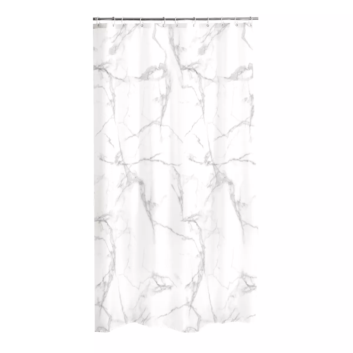 Rideau de Douche avec Crochets (180 x 200 cm) Marbre, Polyester ImprimŽ