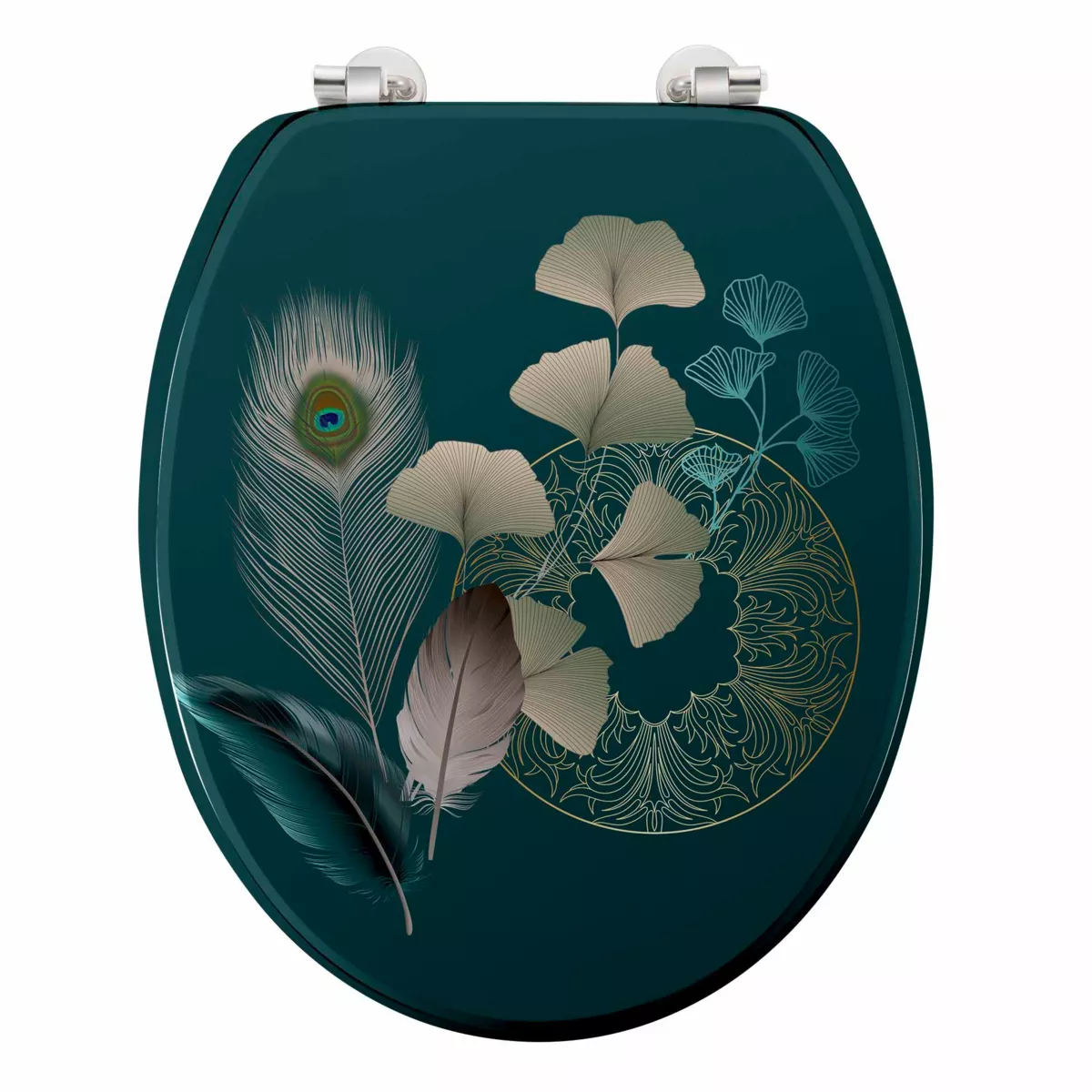 Abattant WC (37 x 45,5 cm) Ginkoblue, MDF ImprimŽ