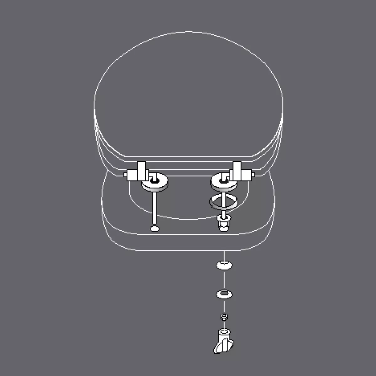 Abattant WC (37,5 x 46 cm) Havane , MDF ImprimŽ & Effet Bois