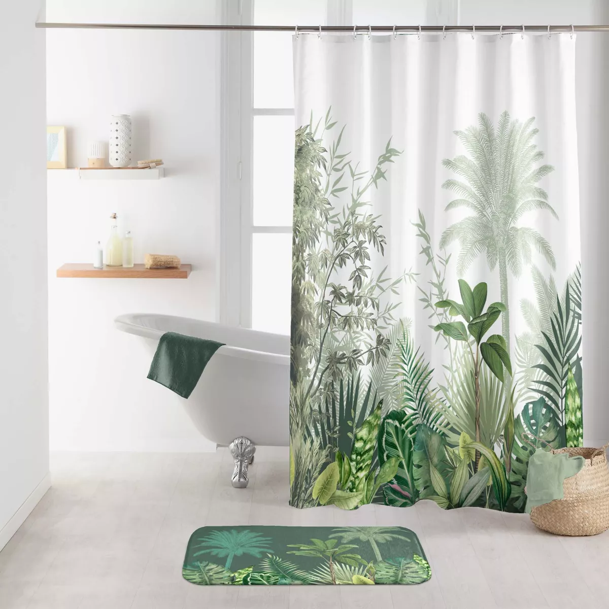 Rideau de Douche avec Crochets (180 x 200 cm) Vagabonde, Polyester ImprimŽ