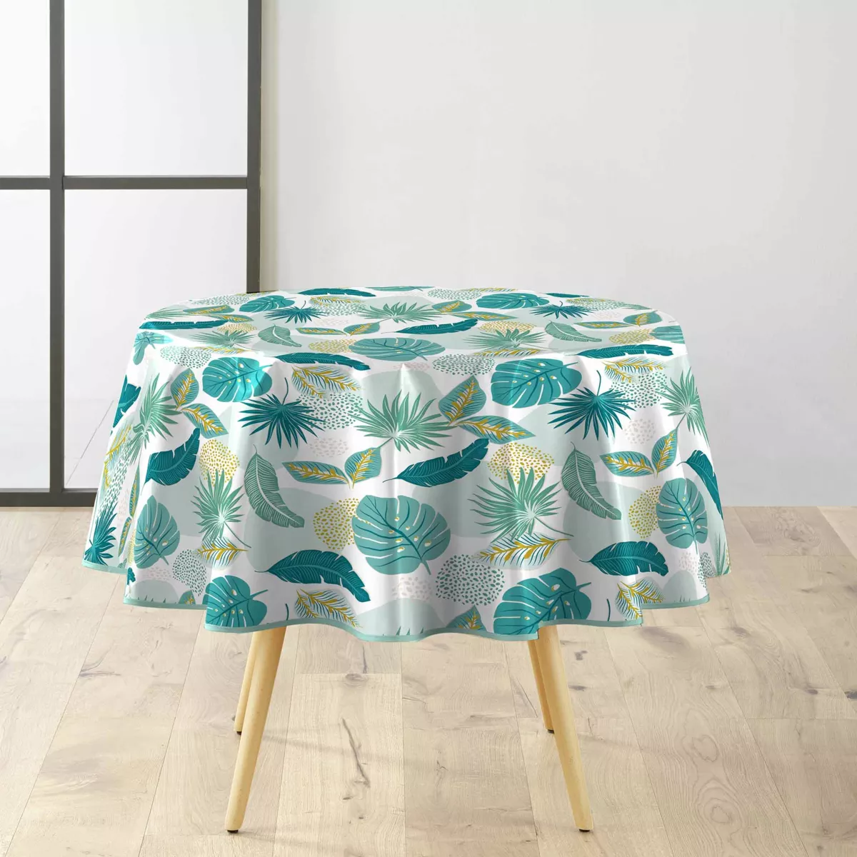 Nappe Ronde (¯ 160 cm) Plantania Bleu, PVC Textilia