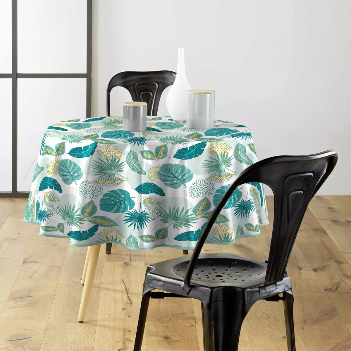 Nappe Ronde (¯ 160 cm) Plantania Bleu, PVC Textilia
